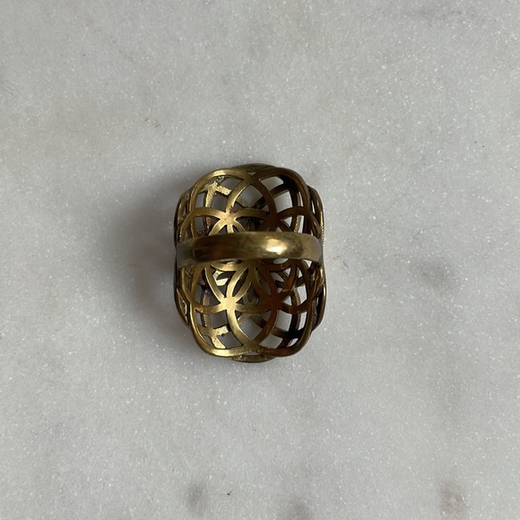 Vintage | Brass Sacred Geometry Ring | 7/8 - Picture 8 of 13